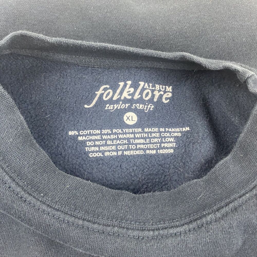 Taylor Swift Folklore Graphic Sweater Adult Extra Large Black Sweatshirt - Picture 7 of 7
